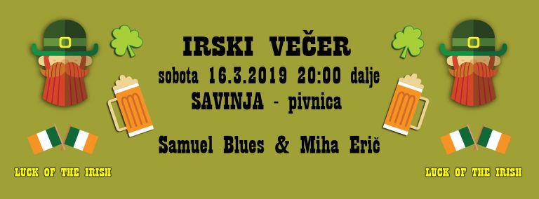 Sv. Patrika bomo počastili kot se spodobi.  Z irskim večerom v stari pivnici!
