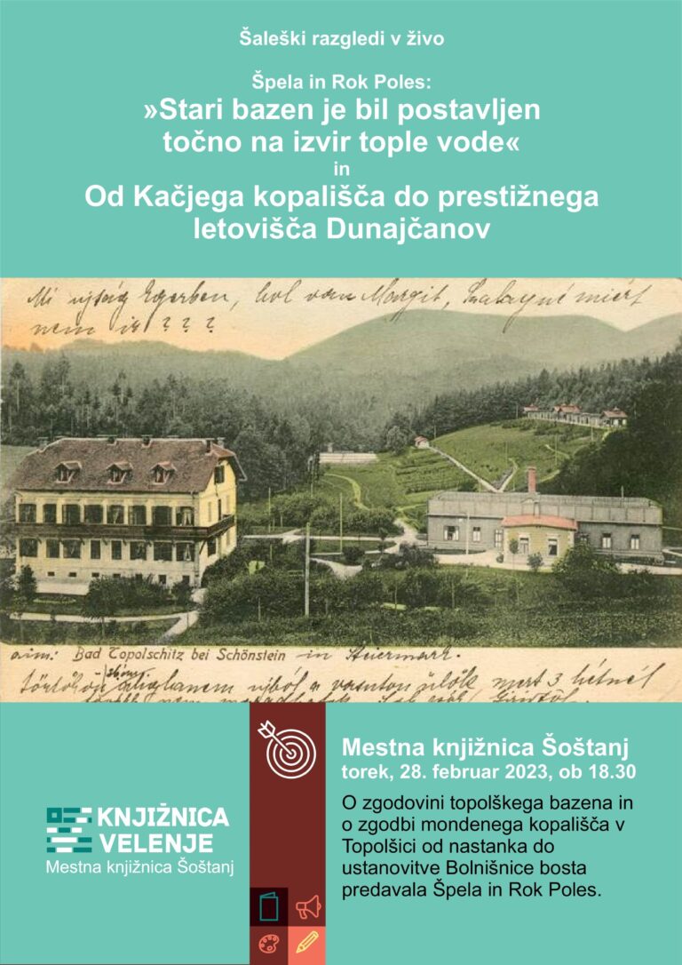 DOGODEK: Šaleški razgledi v živo – Mestna knjižnica Šoštanj, 28. 2. 2023 ob 18.30 uri