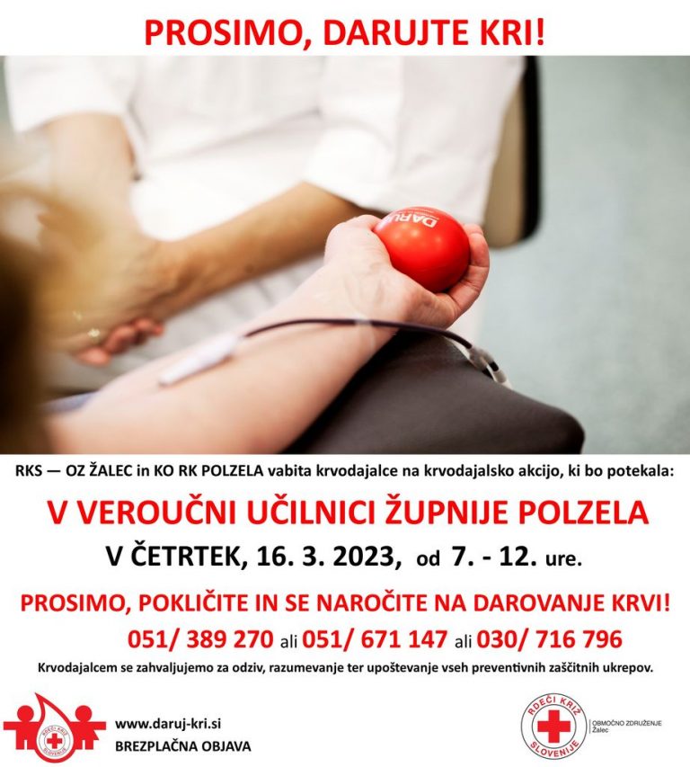 Krvodajalska akcija na Polzeli!