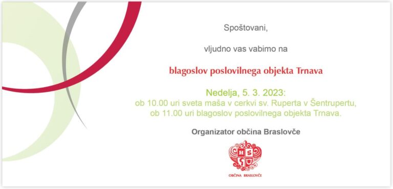 DOGODEK: Blagoslov poslovilnega objekta v Trnavi, 5.2.2023 ob 10.00 – Šentrupert