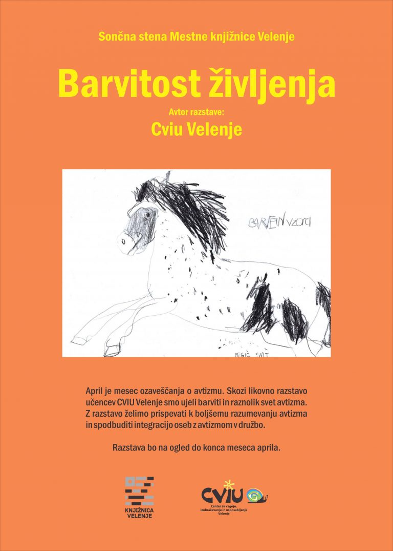 DOGODEK: Otvoritev razstave “Barvitost življenja” – 4. 3. 2023 ob 10.30 uri,  Mestna knjižnca Velenje