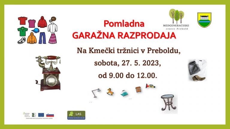 VABILO: Prva pomladna Garažna razprodaja v Preboldu – 27. 5. 2023