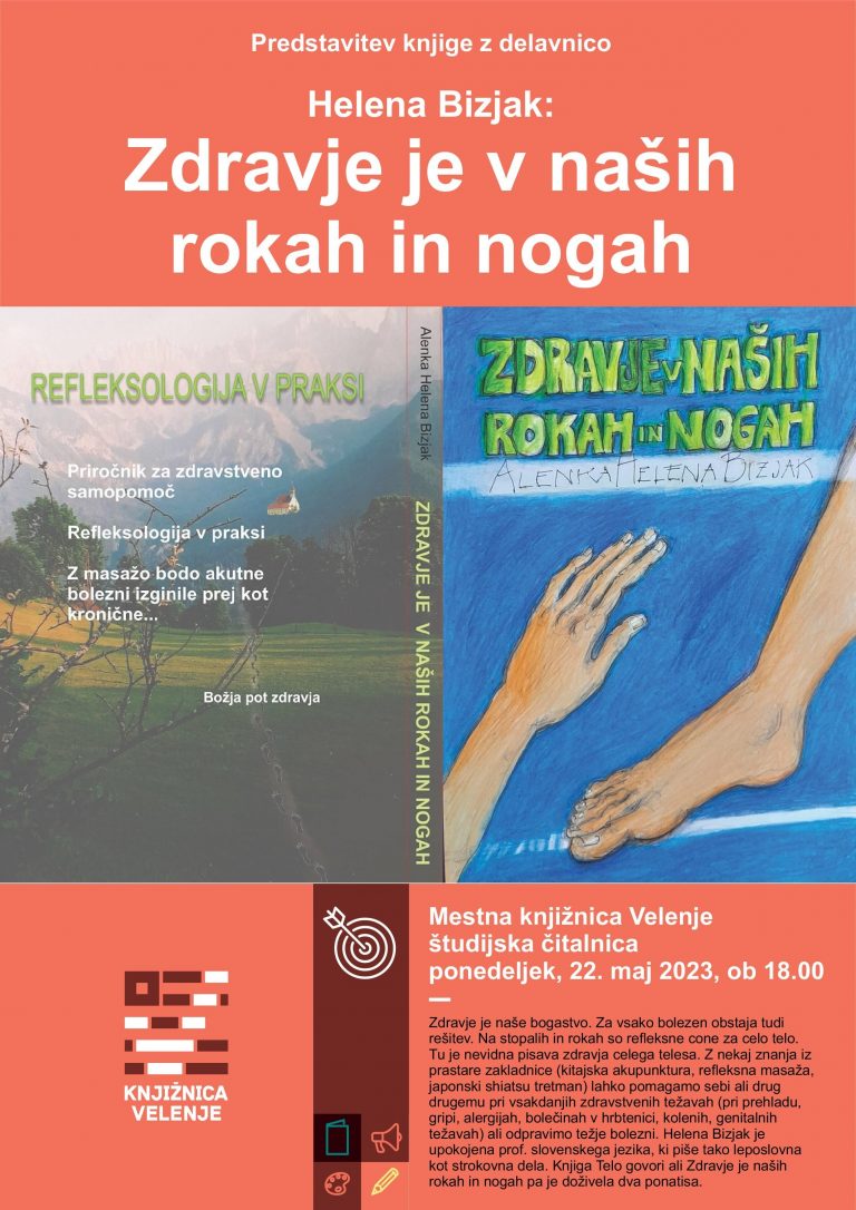 DOGODEK: Helena Bizjak: Zdravje je v naših rokah in nogah v Mestni knjižnici Velenje