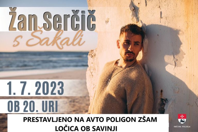 Poletni večer: koncert Žan Serčič in Šakali, 1. 7. 2023 – PRESTAVLJENO NA AVTOPOLIGON ZŠAM LOČICA OB SAVINJI