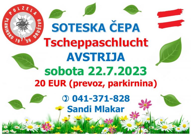 VABILO: SOTESKA ČEPA – TSCHEPPASCHLUCHT