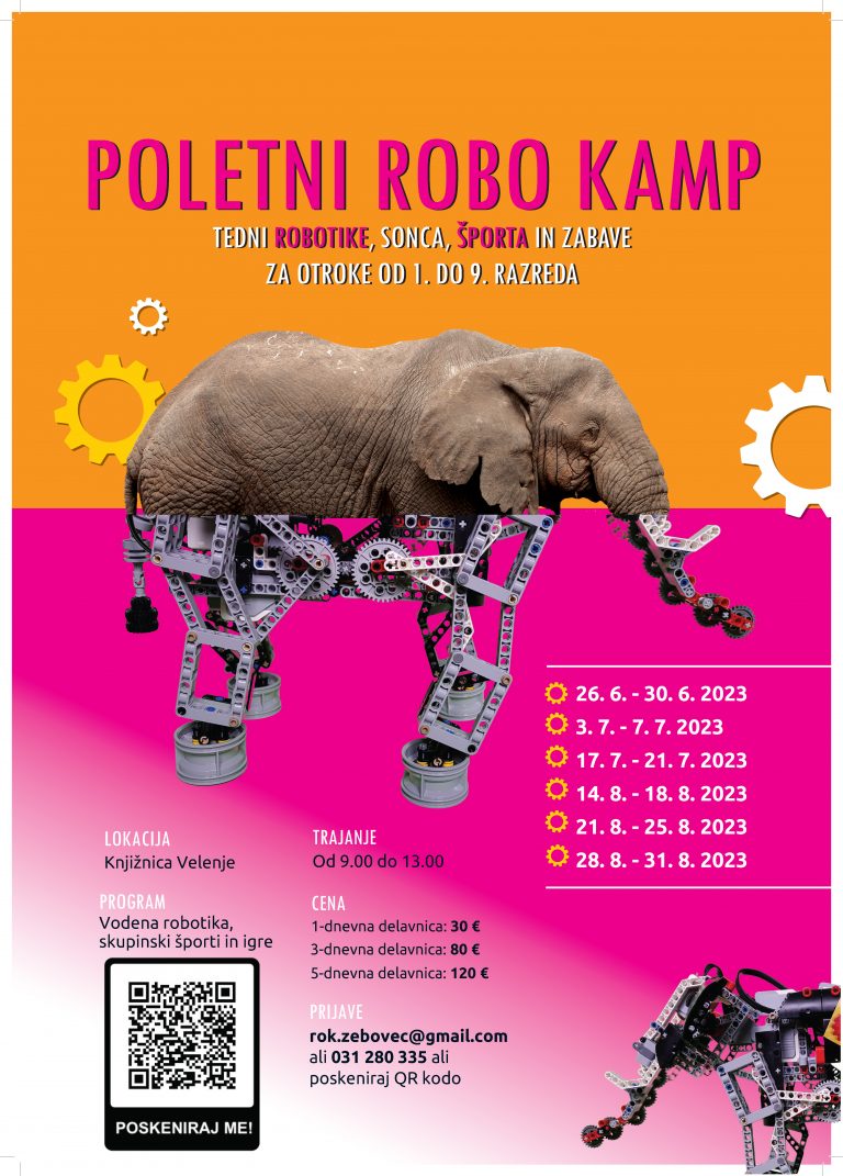 DOGODEK: Poletni robo kamp v Mestni knjižnici Velenje – 3. – 7. 7. 2023