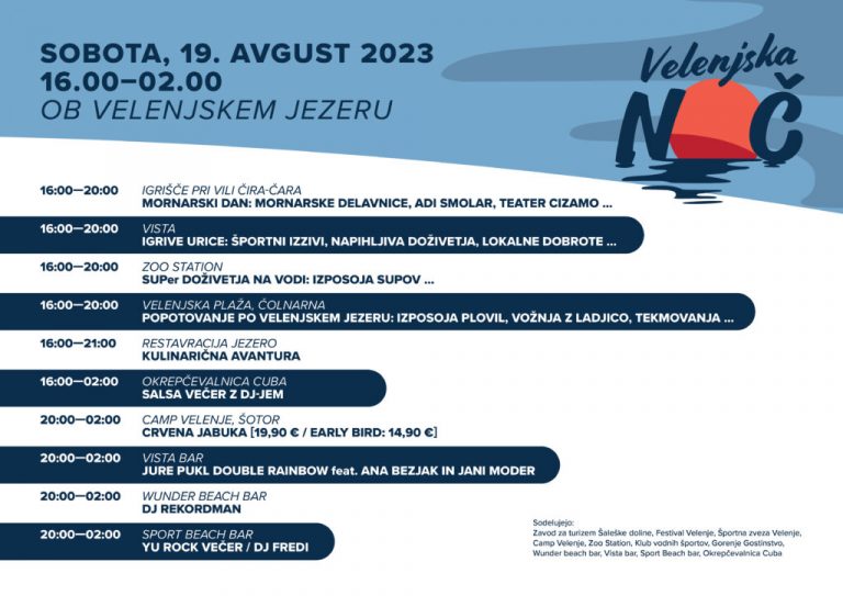 19. AVGUSTA BO OB JEZERU VELENJSKA NOČ