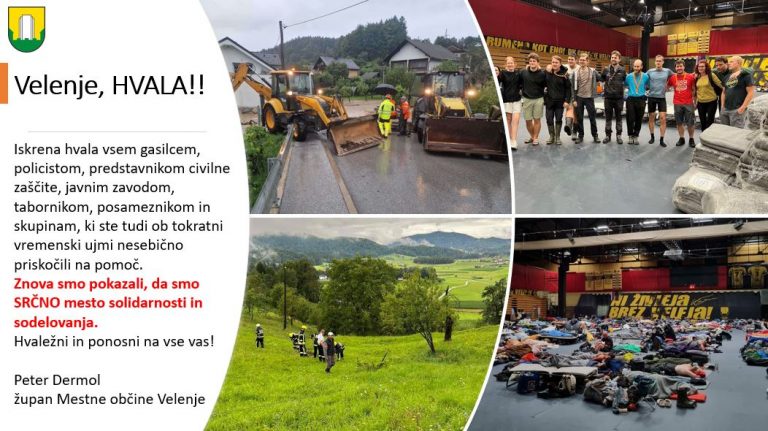 ŽUPAN PETER DERMOL: VELENJE, HVALA!!