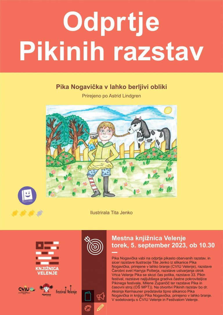 DOGODEK: Odprtje Pikinih razstav v Mestni knjižnici Velenje