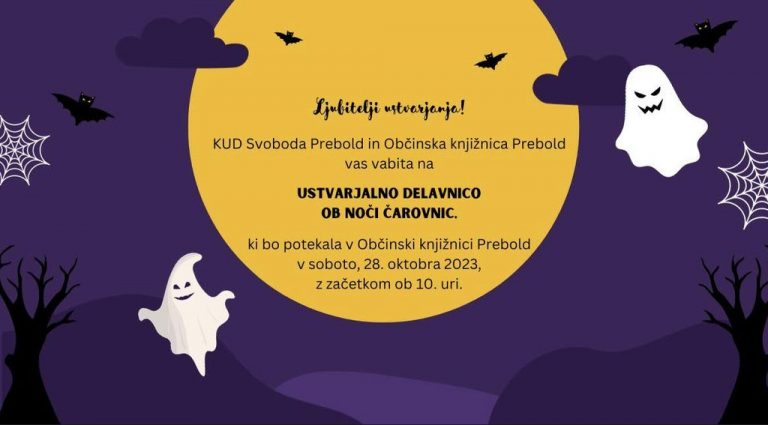 Ustvarjalna delavnica ob noči čarovnic v Preboldu