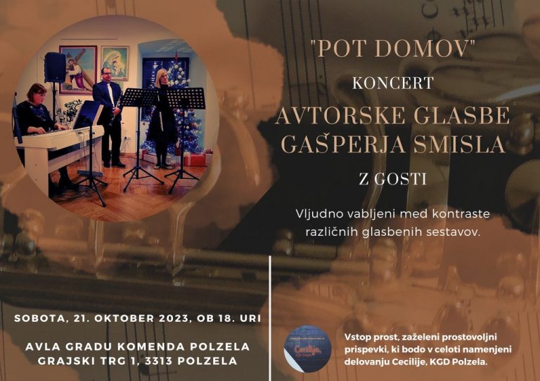 Koncert avtorske glasbe Gašperja Smisla: “Pot domov”