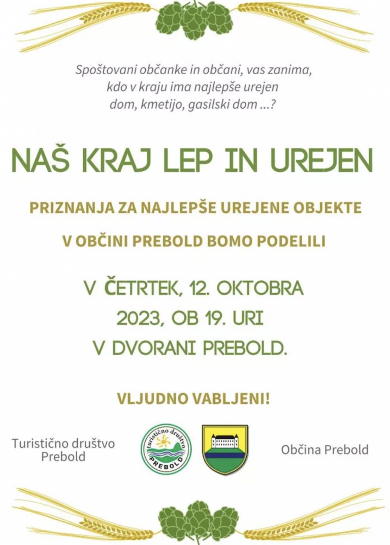 DOGODEK: Naš kraj lep in urejen v občini Prebold
