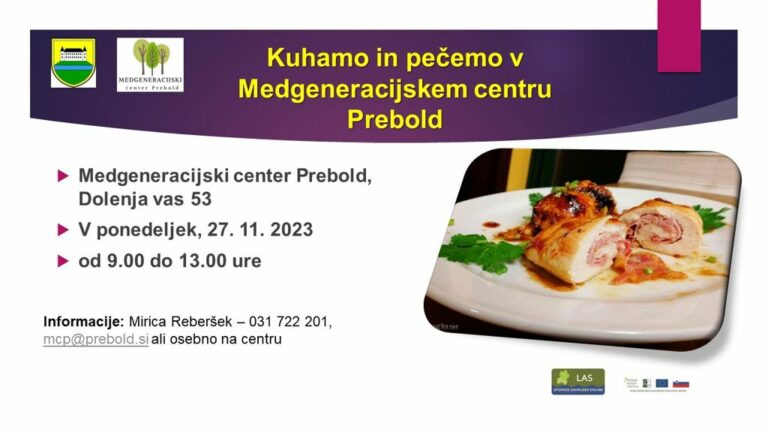 Vabljeni na slastne dobrote in praznovanje rojstnih dni v Medgeneracijski center Prebold