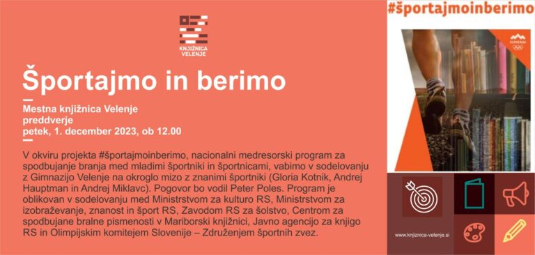 DOGODEK: Športajmo in berimo