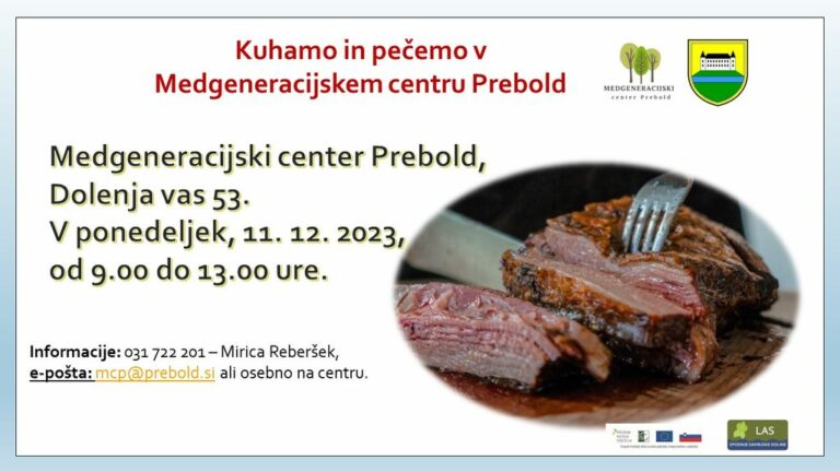 Kuhamo in pečemo v Medgeneracijskem centru Prebold