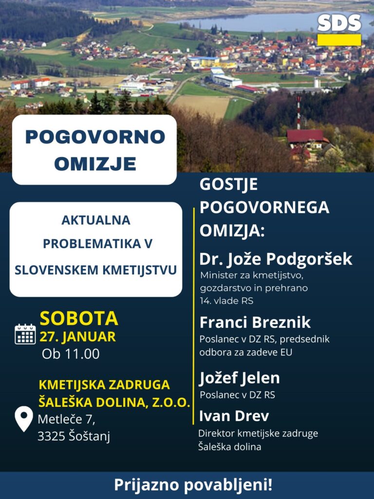 POGOVORNO OMIZJE GLEDE AKTUALNE PROBLEMATIKE V SLOVENSKEM KMETIJSTVU