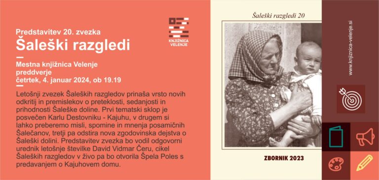 DOGODEK: Predstavitev 20. zvezka Šaleški razgledi