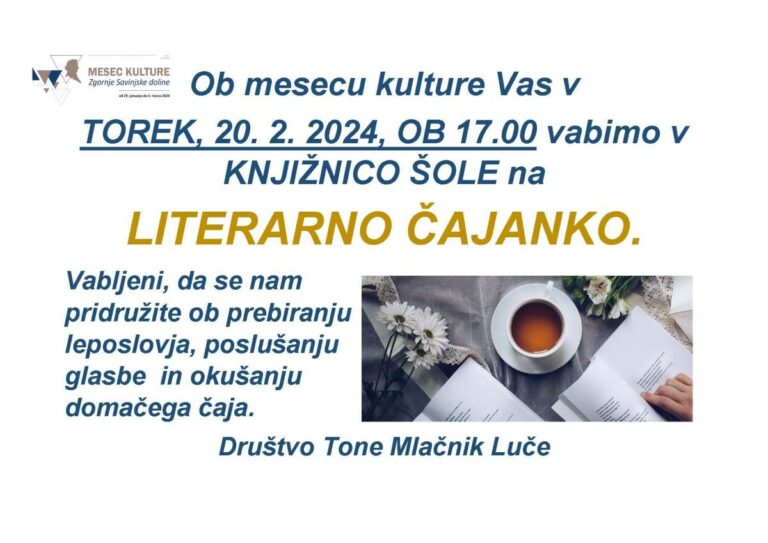 DOGODEK: LITERARNA ČAJANKA