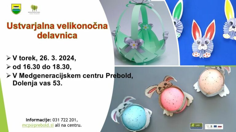 Ustvarjalna velikonočna delavnica v Medgeneracijskem centru Prebold za vse generacije