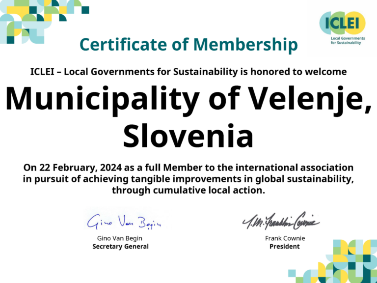 VELENJE DEL GLOBALNE MREŽE ZA TRAJNOSTNI RAZVOJ MEST