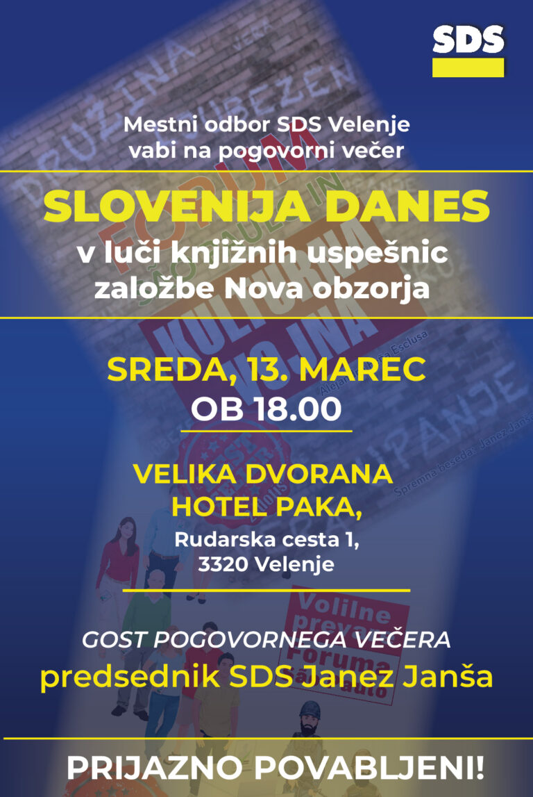 Velenje: Pogovorni večer “Slovenija danes”