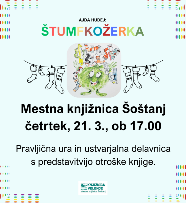 Vabilo na predstavitev knjige Ajda Hudej: Štumkožerka