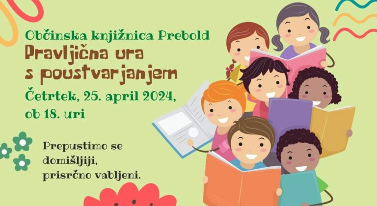 Vabilo na pravljično uro s poustvarjanjem v Prebold