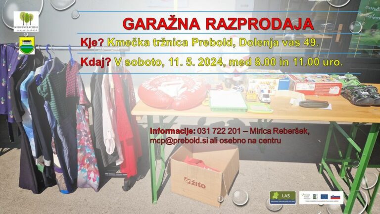 Garažna razprodaja v Preboldu