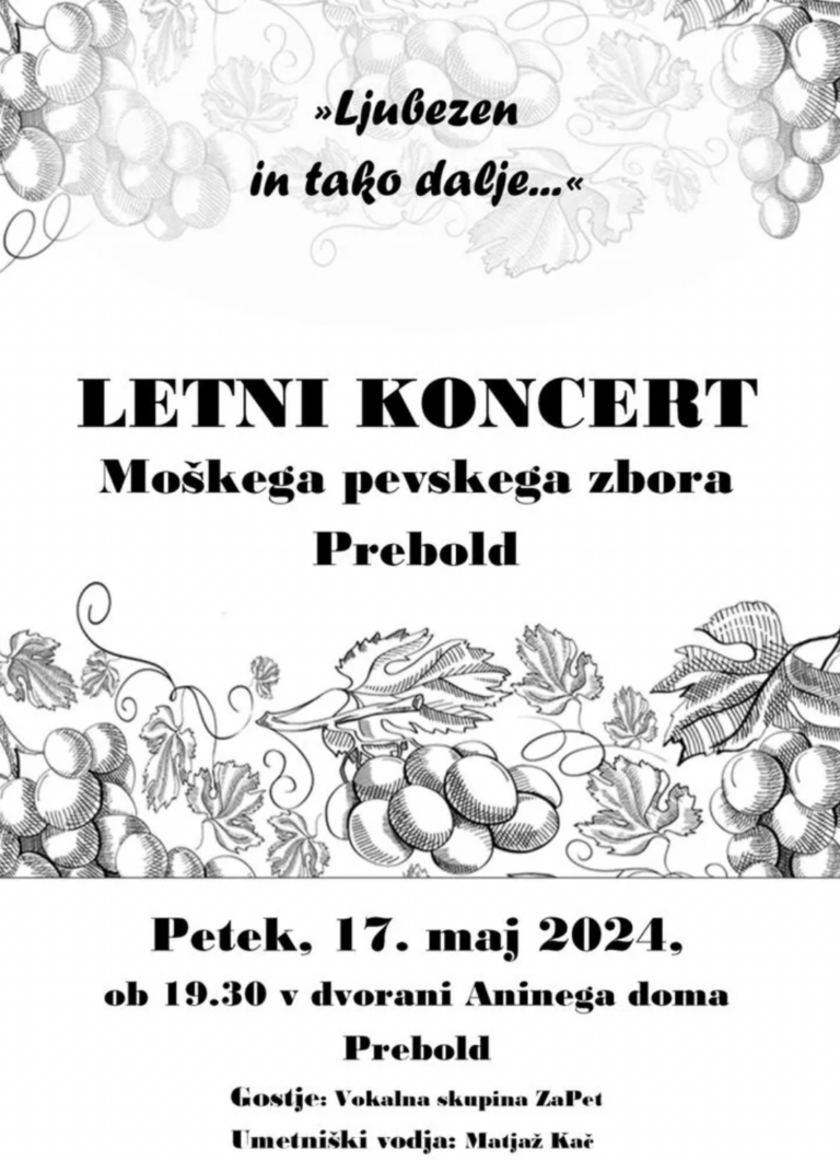 Letni koncert Moškega pevskega zbora