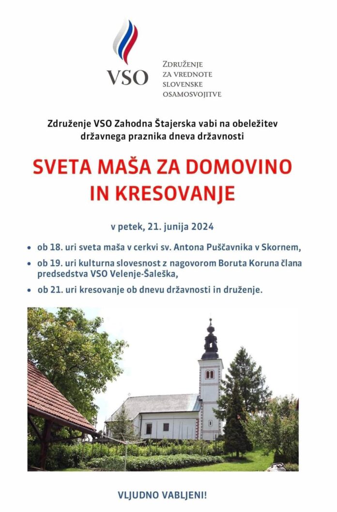 Združenje VSO Zahodna Štajerska vabi na obeležitev državnega praznika dneva drzavnosti, VIR: Združenje VSO Zahodna Štajerska