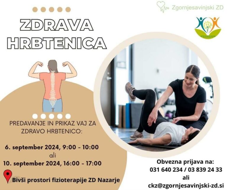 NOVA DELAVNICA: ZDRAVA HRBTENICA