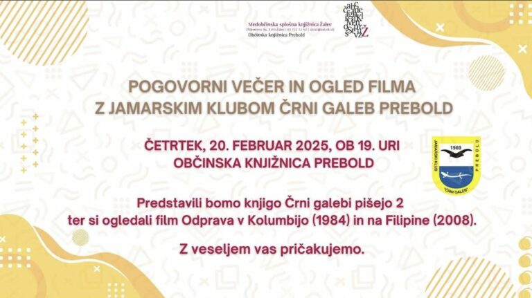 Vabilo na predstavitev knjige jamarskega kluba Črni Galeb