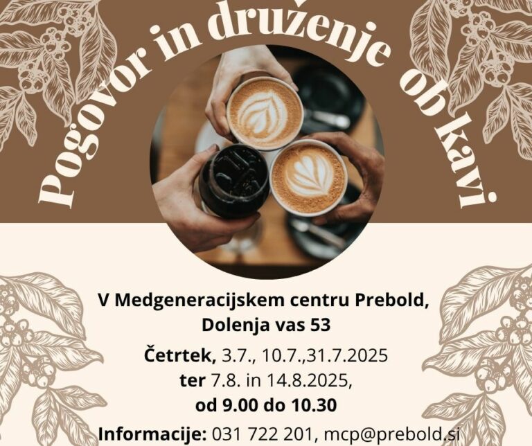 Občina Prebold vas vabi na poletna četrtkova druženja ob kavi
