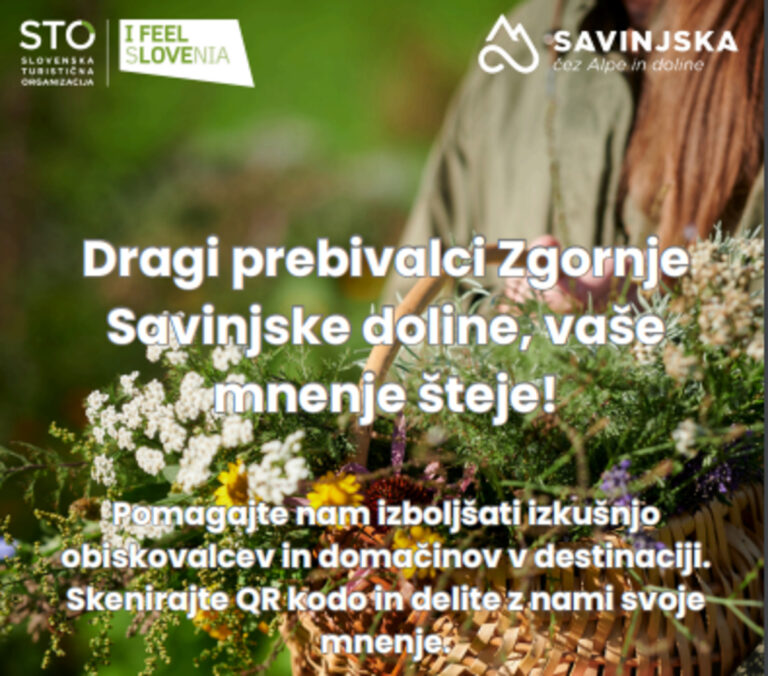 CENTER RINKA IN RAZVOJNA AGENCIJA SAŠA ZBIRATA PODATKE O TURIZMU V ZGORNJI SAVINJSKI DOLINI