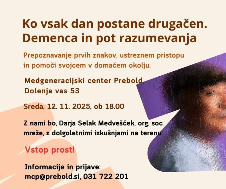 Ko vsak dan postane drugačen – demenca in pot razumevanja