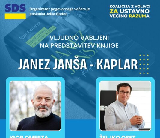 Vabilo na predstavitev knjige: Janez Janša – Kaplar