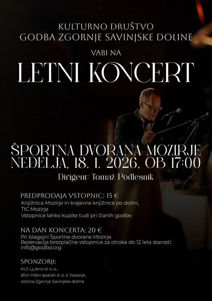 Vabilo na koncert, VIR: Občina Luče